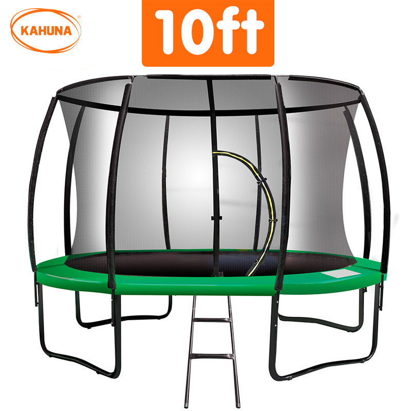 Kahuna 10ft Trampoline Free Ladder Spring Mat Net Safety Pad Cover Round Enclosure Green-Sports & Fitness > Trampolines > Trampolines & Accessories-PEROZ Accessories