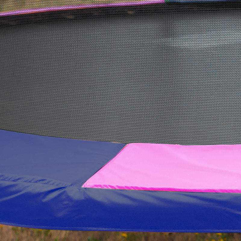 Kahuna 10ft Outdoor Trampoline Kids Children With Safety Enclosure Pad Mat Ladder Basketball Hoop Set - Rainbow-Sports & Fitness > Trampolines > Trampolines & Accessories-PEROZ Accessories