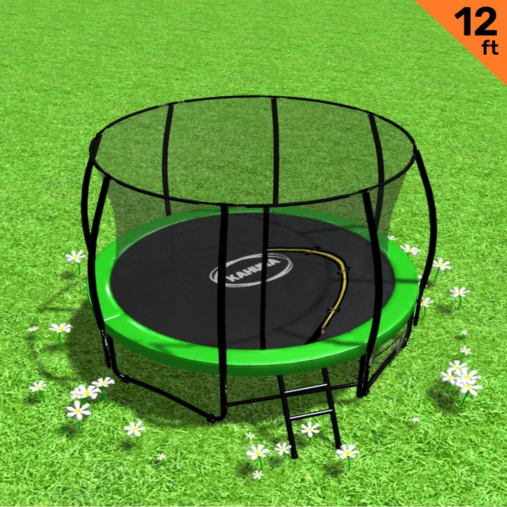 Kahuna 12ft Trampoline Free Ladder Spring Mat Net Safety Pad Cover Round Enclosure Green-Sports & Fitness > Trampolines > Trampolines & Accessories-PEROZ Accessories