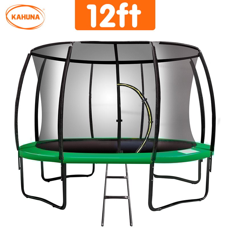 Kahuna 12ft Trampoline Free Ladder Spring Mat Net Safety Pad Cover Round Enclosure Green-Sports & Fitness > Trampolines > Trampolines & Accessories-PEROZ Accessories