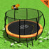 Kahuna 12ft Outdoor Trampoline Kids Children With Safety Enclosure Pad Mat Ladder Basketball Hoop Set - Orange-Sports & Fitness > Trampolines > Trampolines & Accessories-PEROZ Accessories