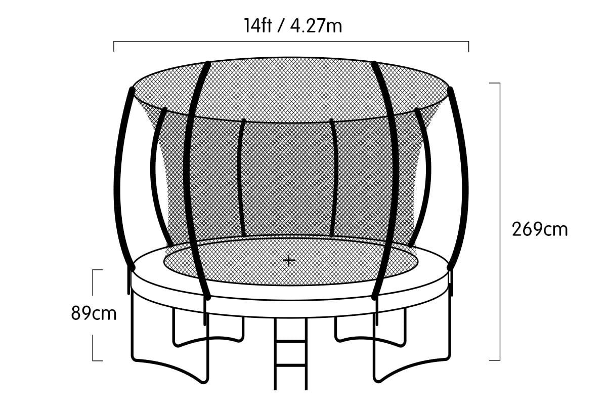 Kahuna 14ft Trampoline Free Ladder Spring Mat Net Safety Pad Cover Round Enclosure - Purple-Sports & Fitness > Trampolines > Trampolines & Accessories-PEROZ Accessories