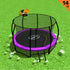 Kahuna 14ft Outdoor Trampoline Kids Children With Safety Enclosure Pad Mat Ladder Basketball Hoop Set - Purple-Sports & Fitness > Trampolines > Trampolines & Accessories-PEROZ Accessories