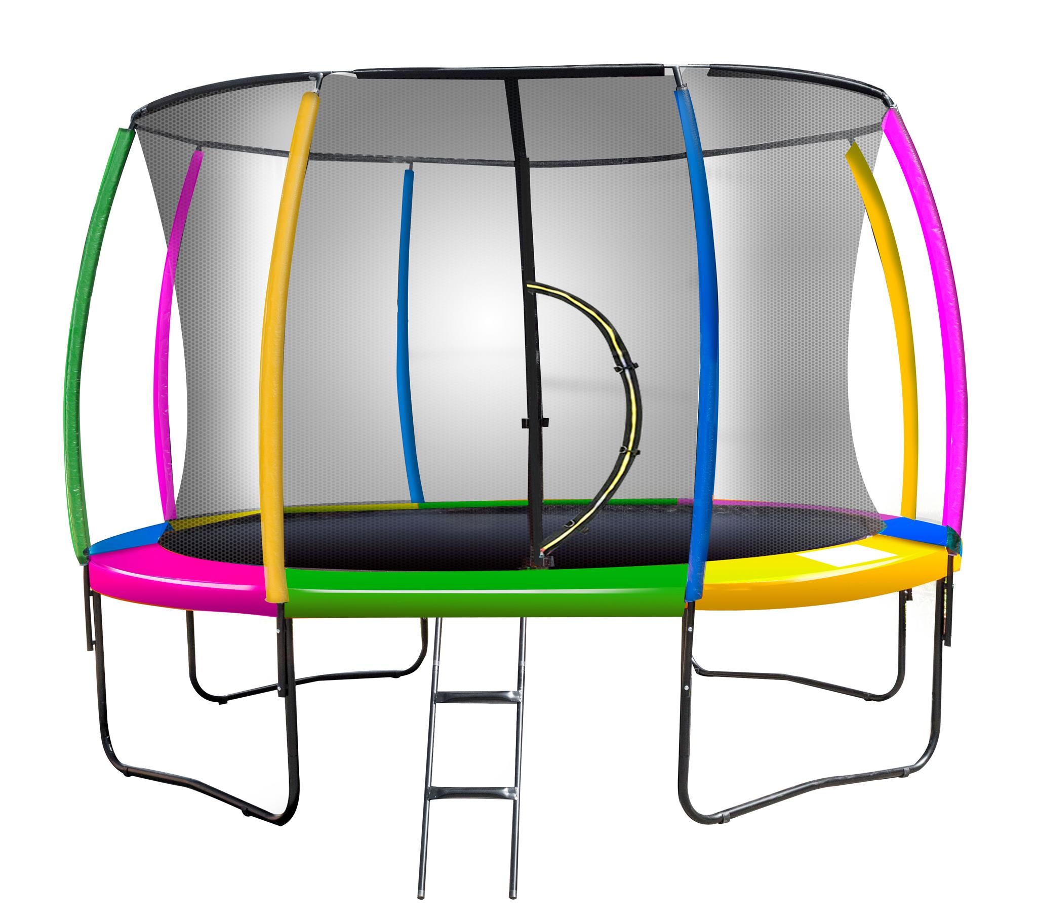 Kahuna 14ft Trampoline Free Ladder Spring Mat Net Safety Pad Cover Round Enclosure - Rainbow-Sports & Fitness > Trampolines > Trampolines & Accessories-PEROZ Accessories