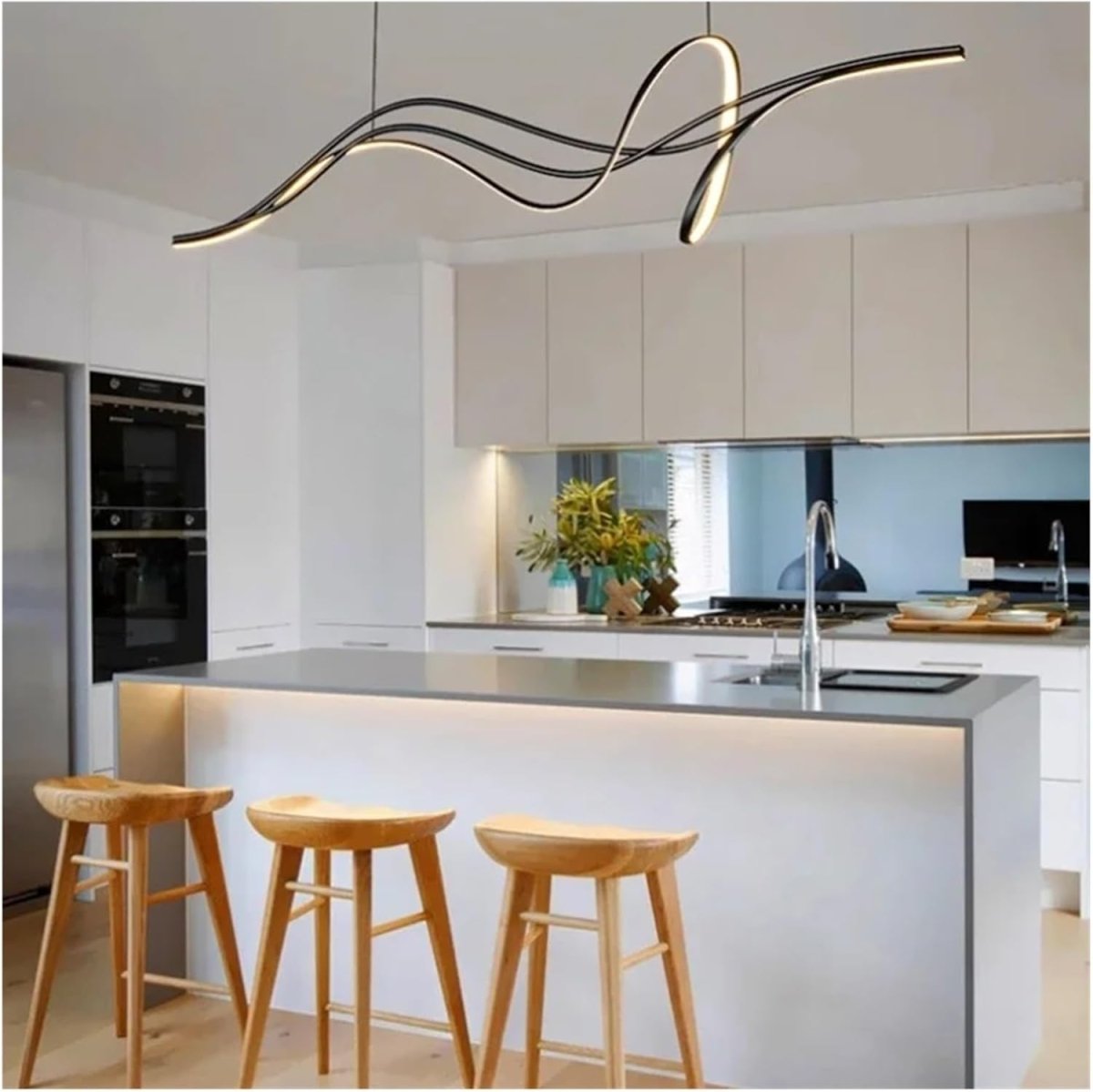 BAMDECOR A203 1.8m Modern minimalist pendant lights for home decoration ceiling pendant light (Black)-Home & Garden > Lighting > Ceiling Lights-PEROZ Accessories