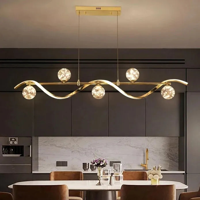 BAMDECOR AD2621 Modern Gold Kitchen Island Light with Glass Globe Shade Ceiling Pendant Lights-Home & Garden > Lighting > Ceiling Lights-PEROZ Accessories