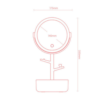 Ecoco Smart LED Light Cosmetic Makeup Mirror USB Touch Screen Home Desk Vanity 360° Pink-Makeup Mirrors-PEROZ Accessories