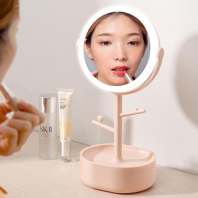Ecoco Smart LED Light Cosmetic Makeup Mirror USB Touch Screen Home Desk Vanity 360° White-Makeup Mirrors-PEROZ Accessories