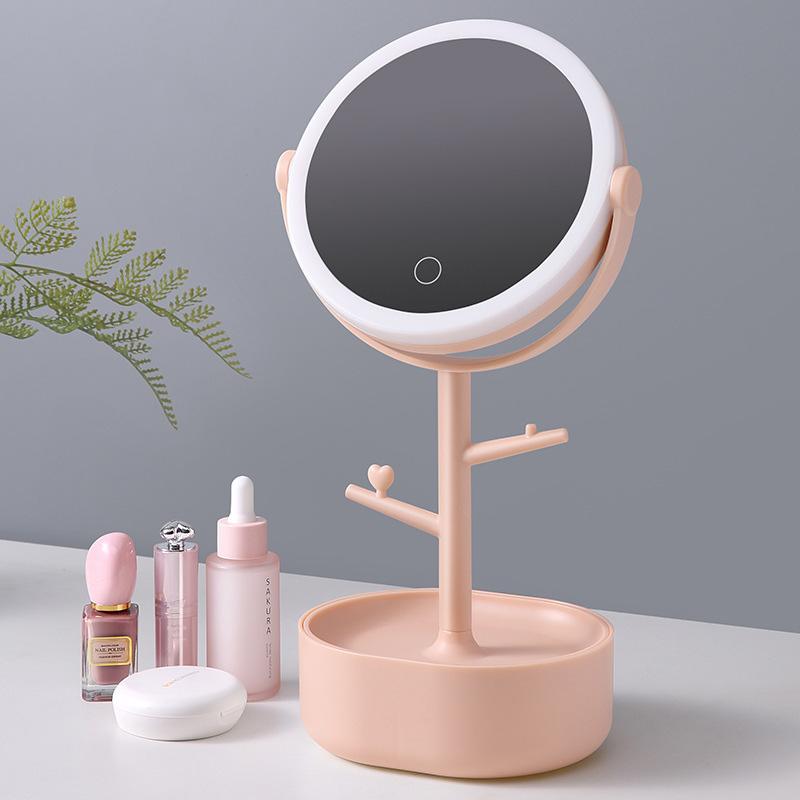 Ecoco Smart LED Light Cosmetic Makeup Mirror USB Touch Screen Home Desk Vanity 360° White-Makeup Mirrors-PEROZ Accessories