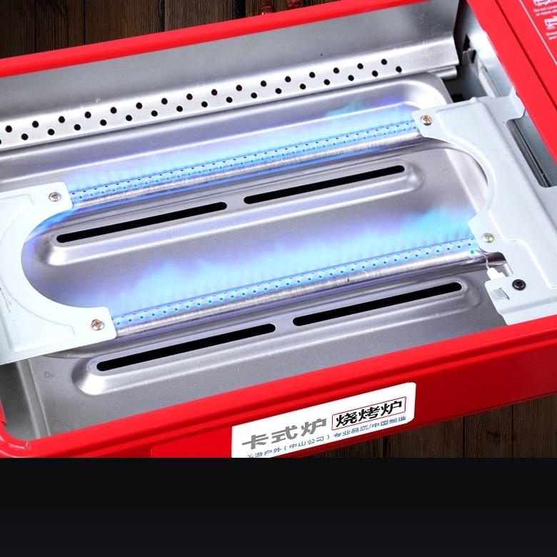 Portable Gas Stove Burner Butane BBQ Camping Gas Cooker With Non Stick Plate Red without Fish Pan and Lid-Home & Garden > BBQ-PEROZ Accessories