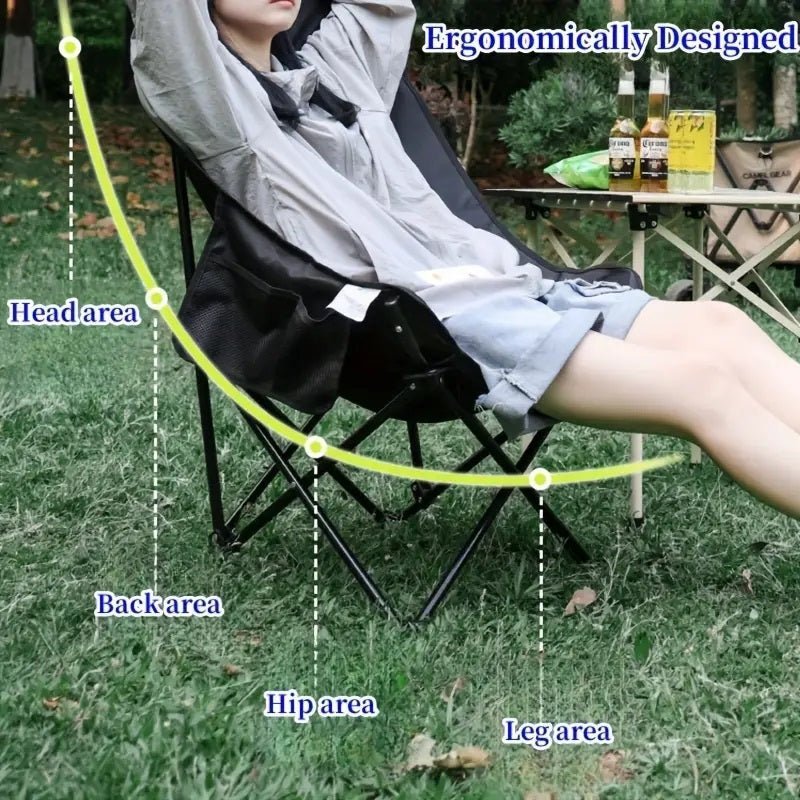 RAZOJESS Moon Chair for Outdoor Camping Fishing Picnic Khaki-Outdoor Recreation > Camping > Camp Furniture-PEROZ Accessories