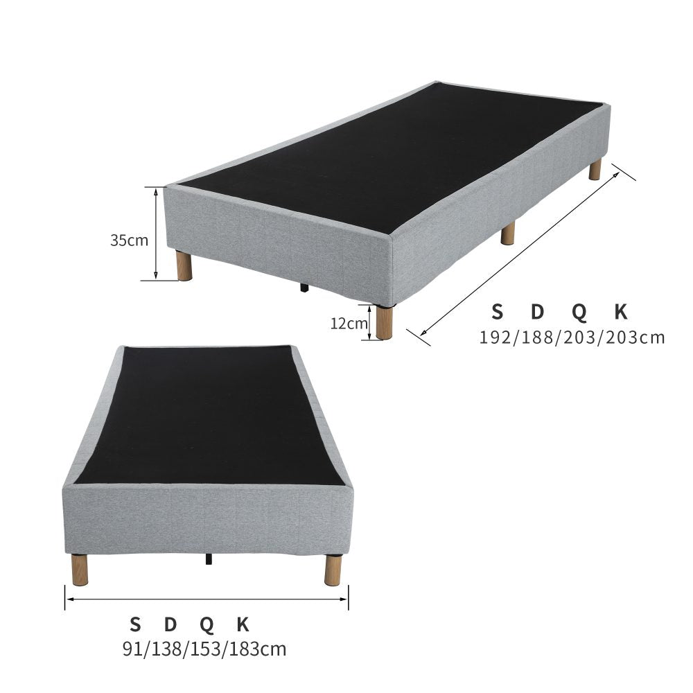 Metal Bed Frame Mattress Foundation Blue – Double-Furniture > Bedroom > Beds & Bed Frames-PEROZ Accessories