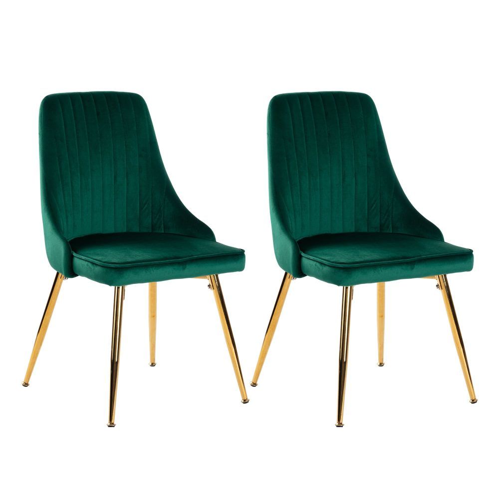 Grey Rectangular Dining Table with 4x Green Velvet Chairs-Furniture > Dining > Dining Set-PEROZ Accessories