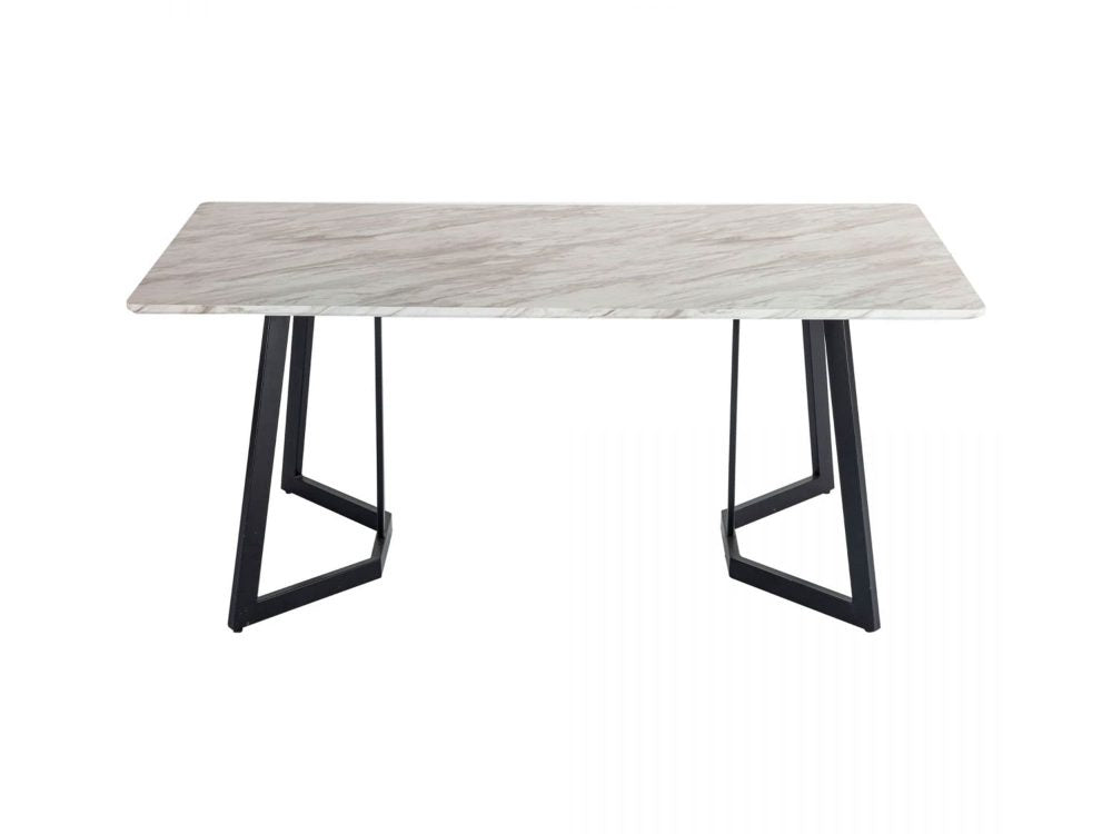 Rectangular Marble-Effect Table-Furniture > Dining > Dining Tables-PEROZ Accessories