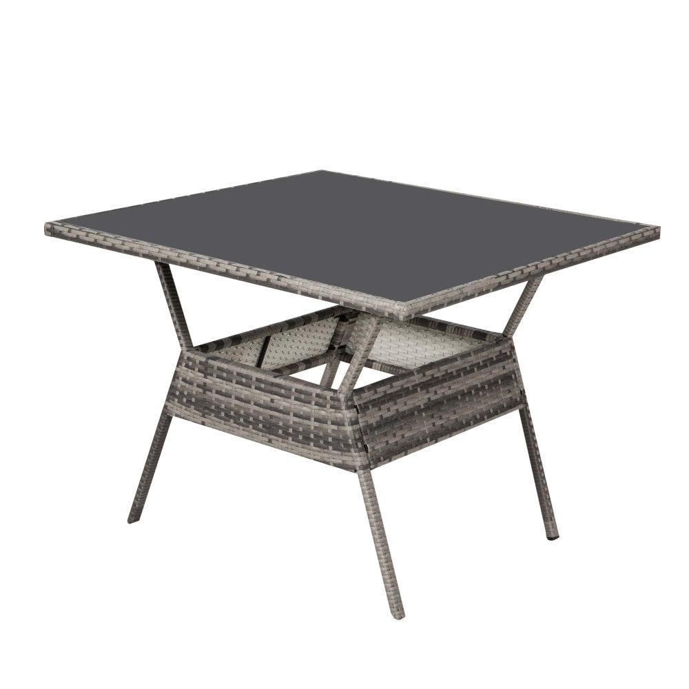 8PC Outdoor Dining Set Wicker Table & Chairs-Grey-Furniture > Outdoor > Outdoor Dining Sets-PEROZ Accessories