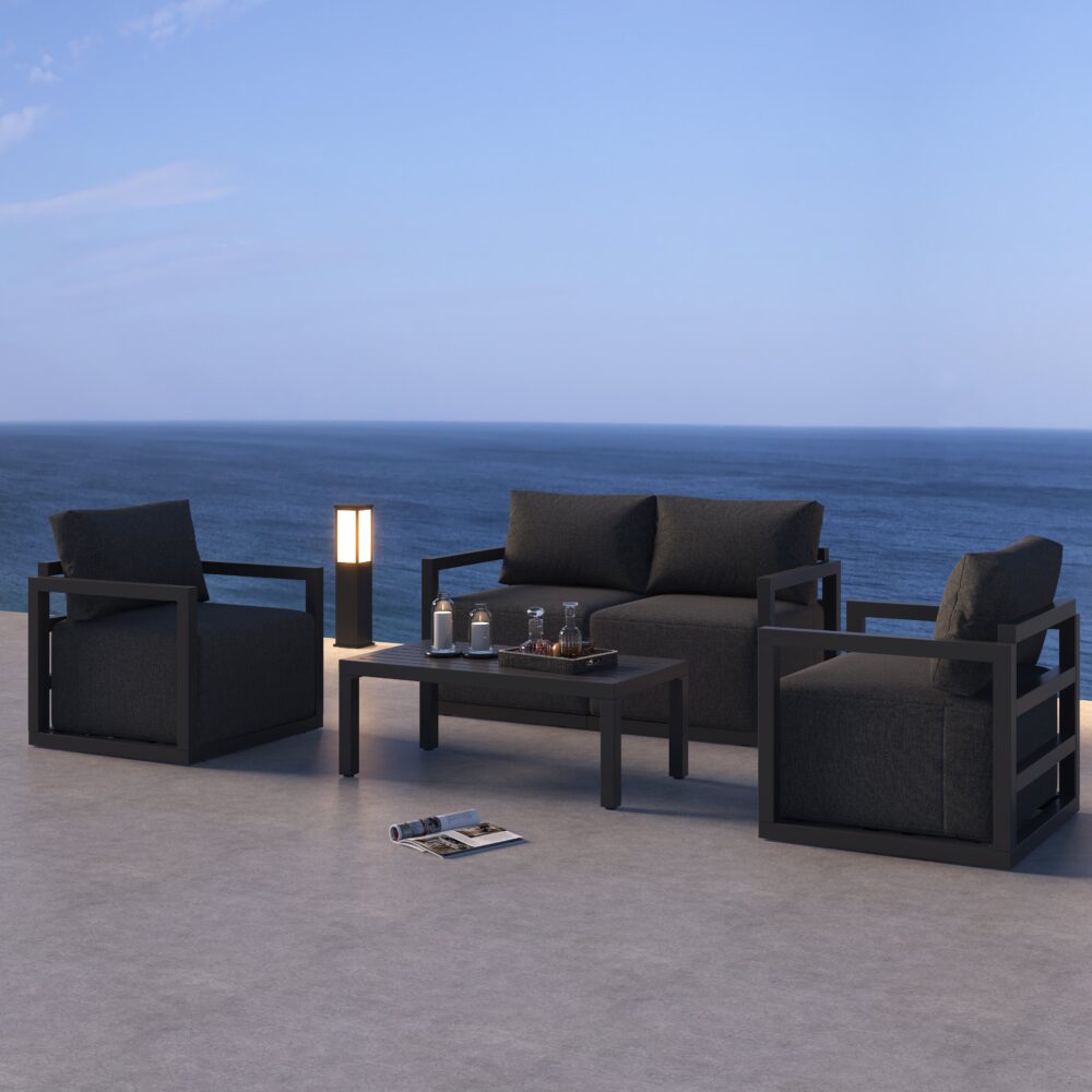 Alfresco Serenity Outdoor Lounge Set – White-Furniture > Outdoor > Outdoor Sofas & Lounge Sets-PEROZ Accessories