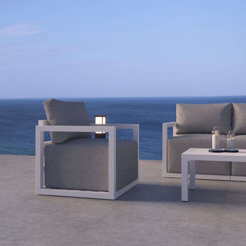 Alfresco Serenity Outdoor Lounge Set – White-Furniture > Outdoor > Outdoor Sofas & Lounge Sets-PEROZ Accessories