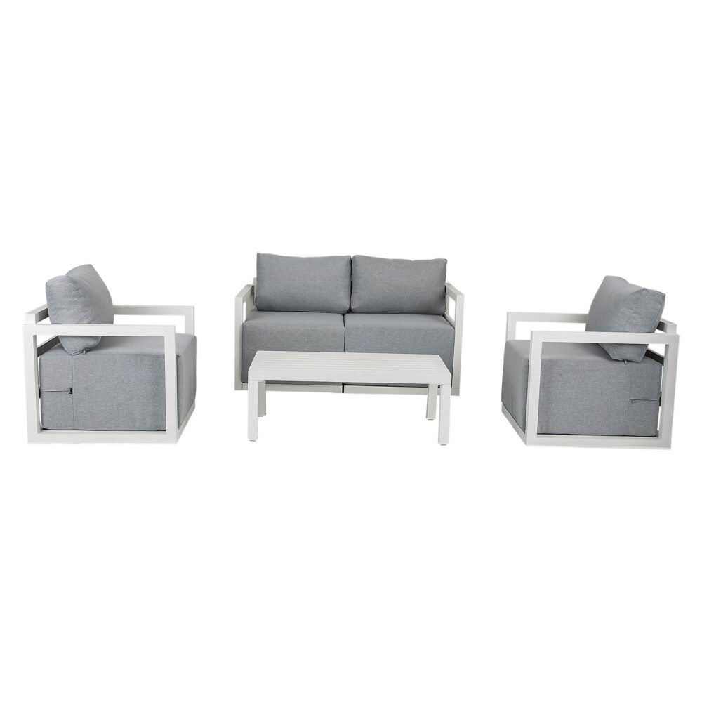 Alfresco Serenity Outdoor Lounge Set – White-Furniture > Outdoor > Outdoor Sofas & Lounge Sets-PEROZ Accessories