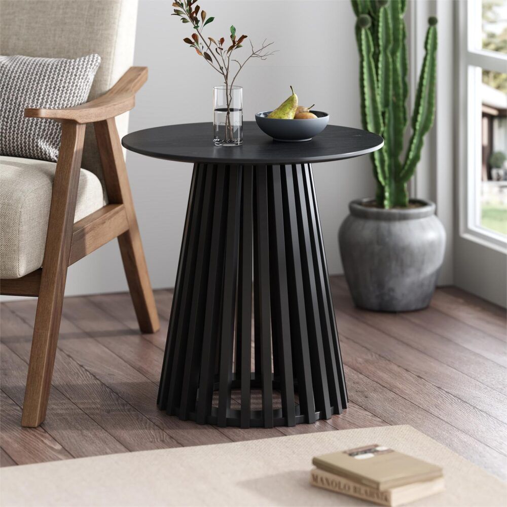 Palmer Charcoal Chic Side Table-Furniture > Living Room > Side Tables-PEROZ Accessories