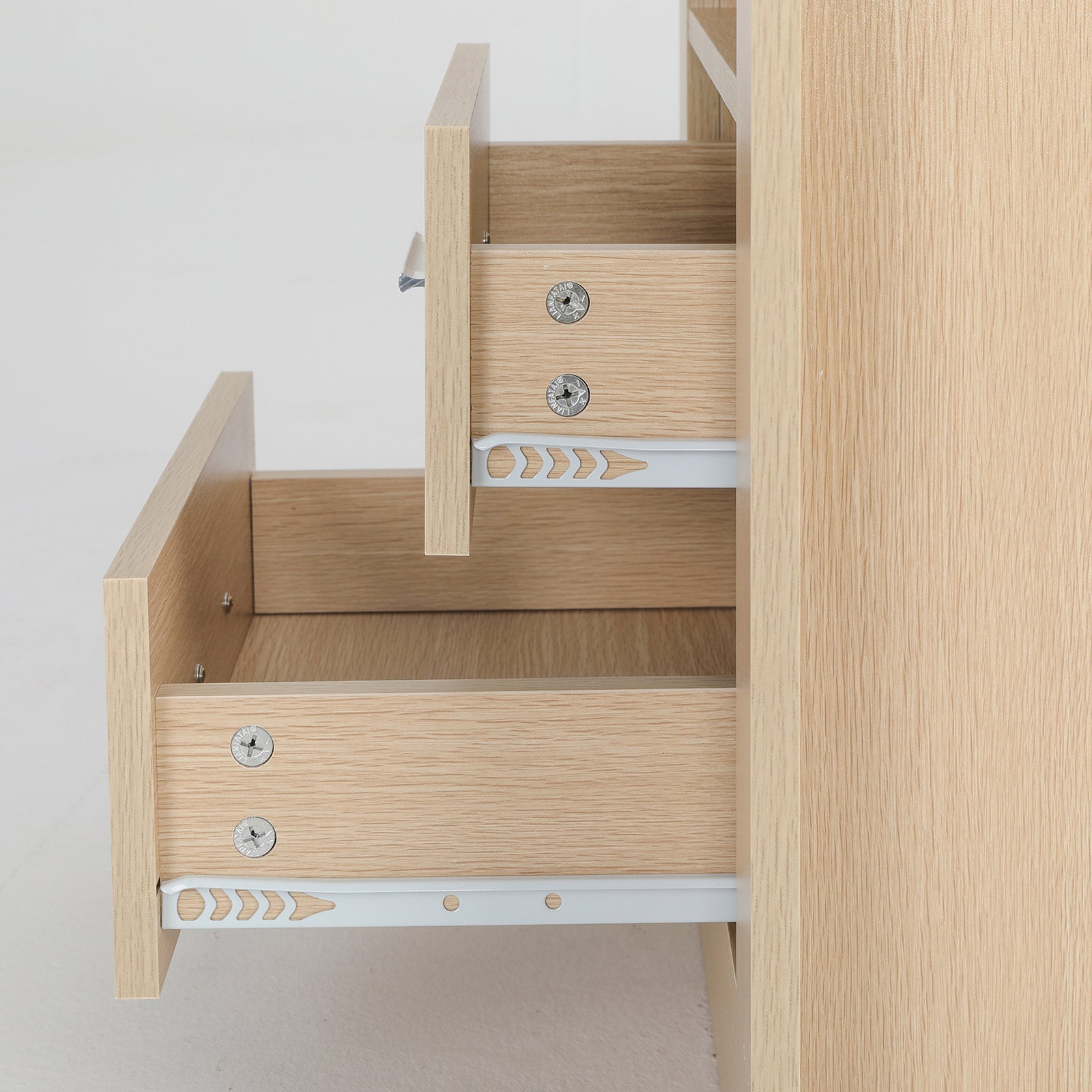 Bedside Table Side Storage Cabinet Nightstand Bedroom 2 Drawer 1 Shelf ZURI OAK-Furniture > Bedroom > Bedside Tables-PEROZ Accessories