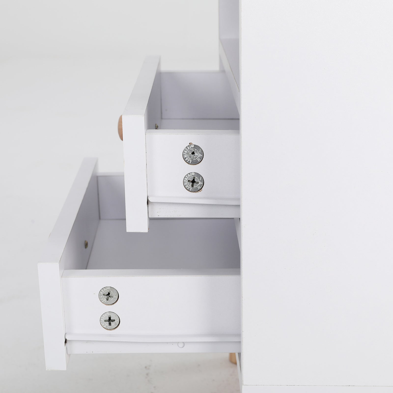 Bedside Table Side Storage Cabinet Nightstand Bedroom 2 Drawer ANYA - WHITE-Furniture > Bedroom > Bedside Tables-PEROZ Accessories