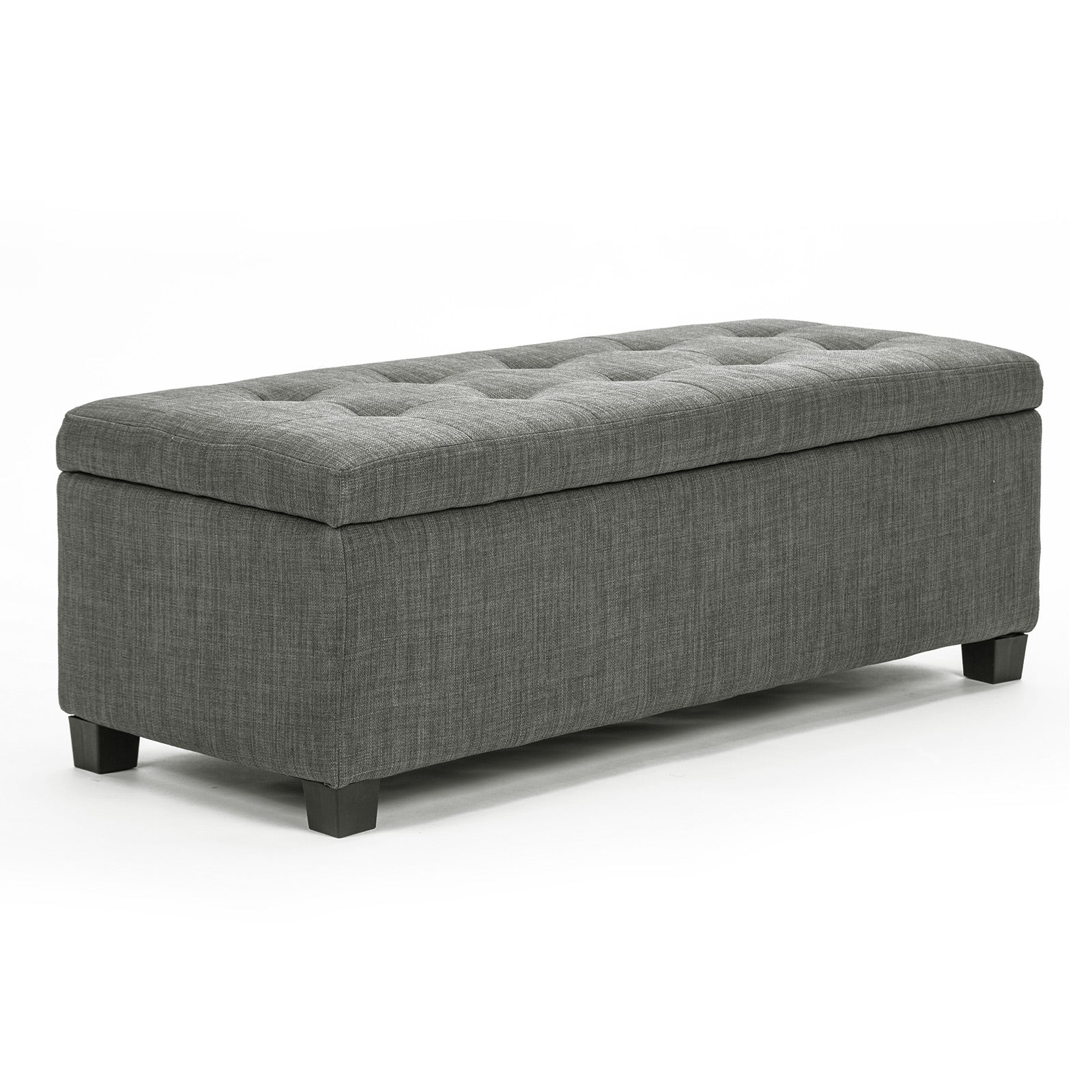 Storage Ottoman Stool 102cm Fabric DARK GREY-Ottomans-PEROZ Accessories