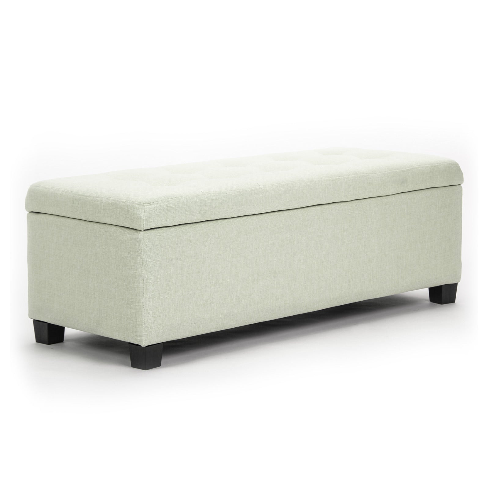 Storage Ottoman Stool 102cm Fabric LIGHT GREEN-Ottomans-PEROZ Accessories