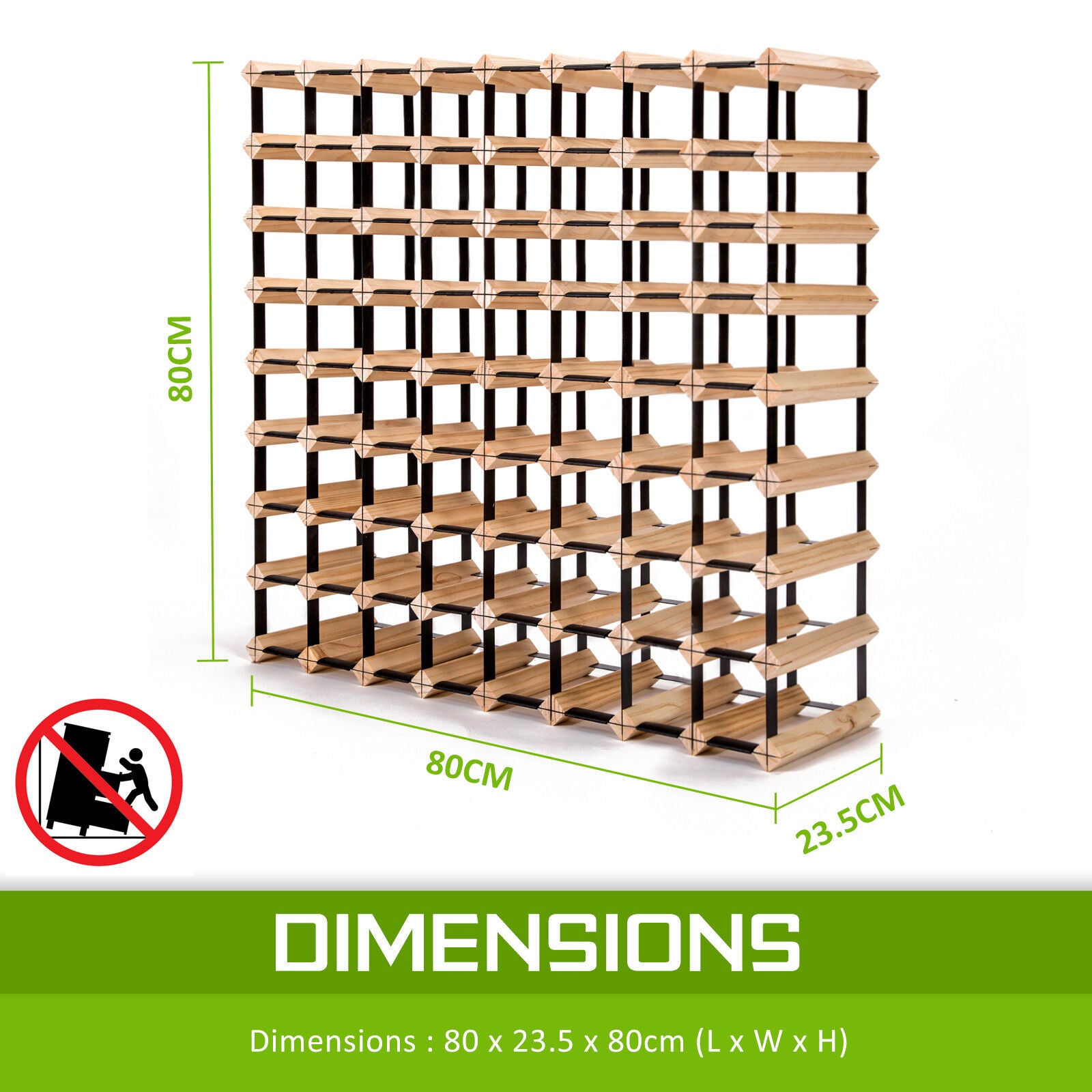 Timber Wine Rack Storage Cellar Organiser 72 Bottle-Home & Garden > Kitchenware-PEROZ Accessories