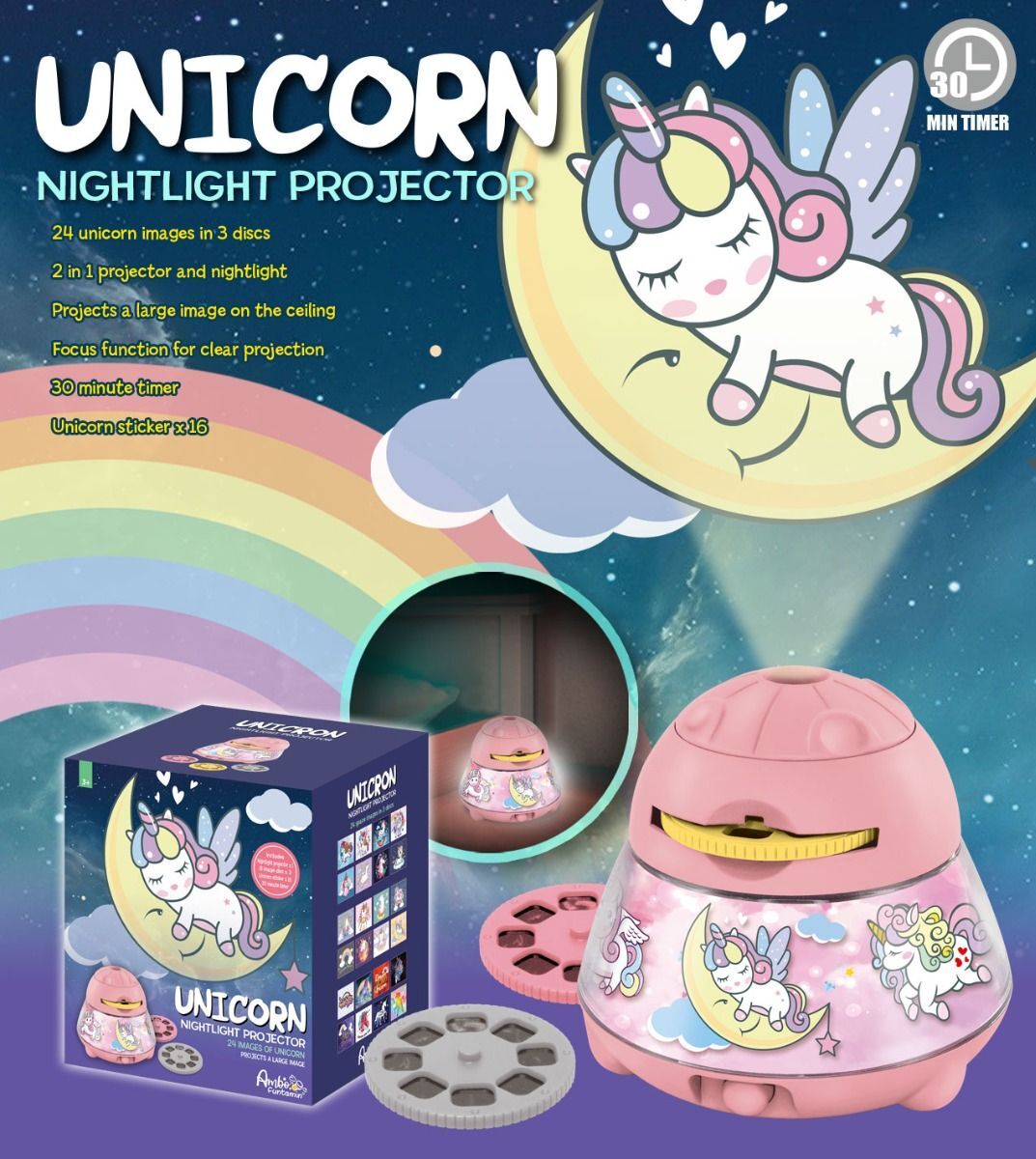 Unicorn Dreamy Sky Night Light Projector - Kids STEAM Toy-Baby & Kids > Baby & Kid&