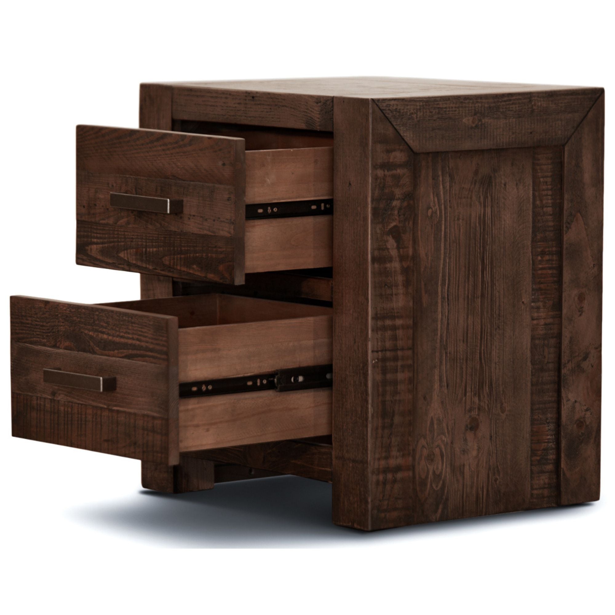 Catmint Bedside Tables 2 Drawers Storage Cabinet Shelf Side End Table Grey Stone-Furniture > Bedroom > Bedside Tables-PEROZ Accessories