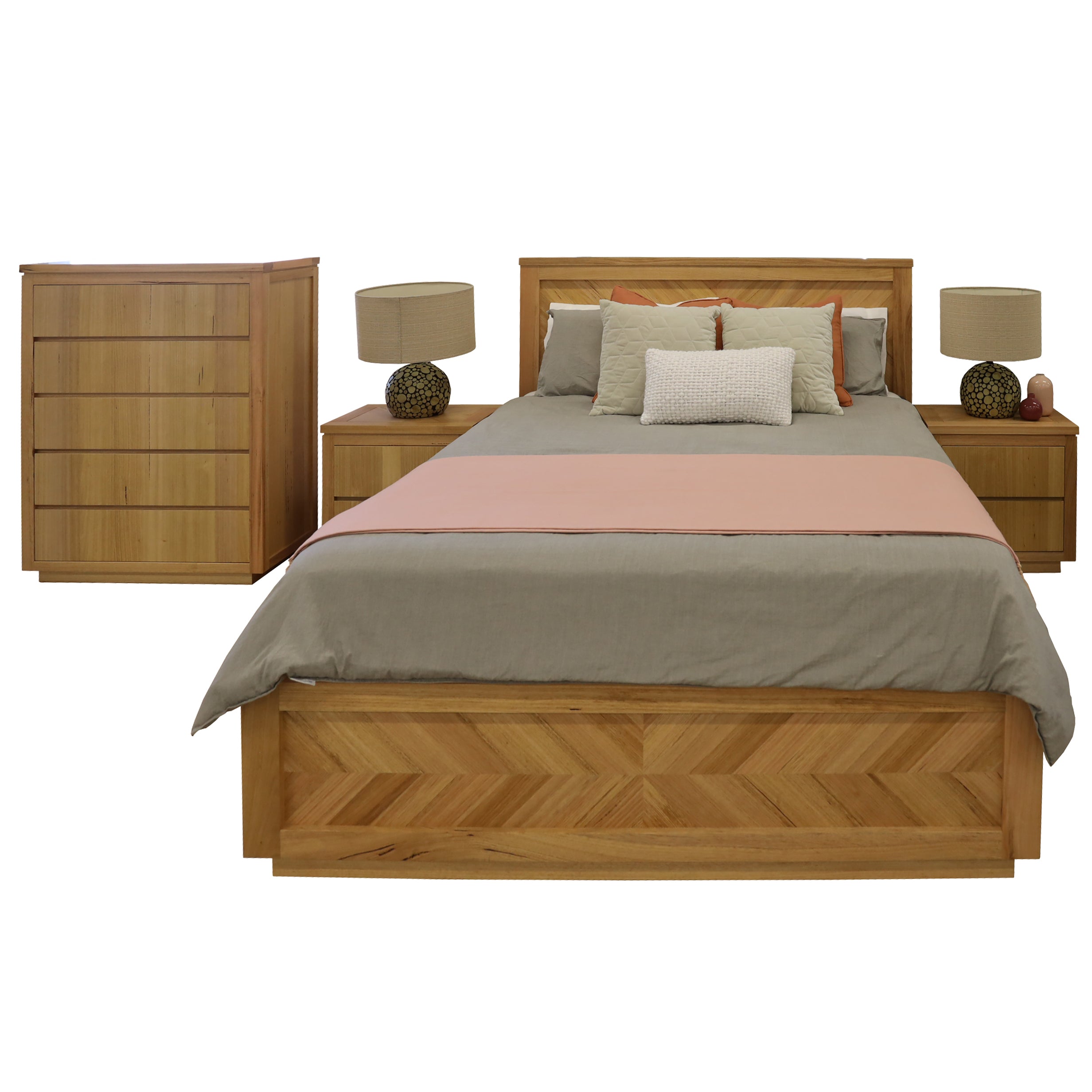 Rosemallow 2pc Bedside Table 2 Drawers Storage Cabinet Nightstand End Tables-Furniture > Bedroom > Bedside Tables-PEROZ Accessories