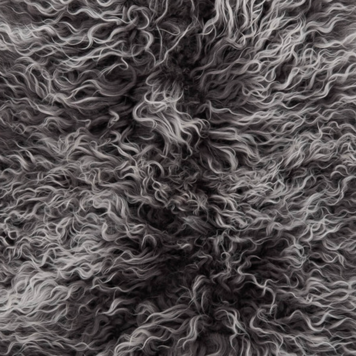 Interior Ave - Mongolian Fur Throw - 90CM - Charcoal Snow-Food & Beverage > Alcoholic Beverages > Spirits-PEROZ Accessories