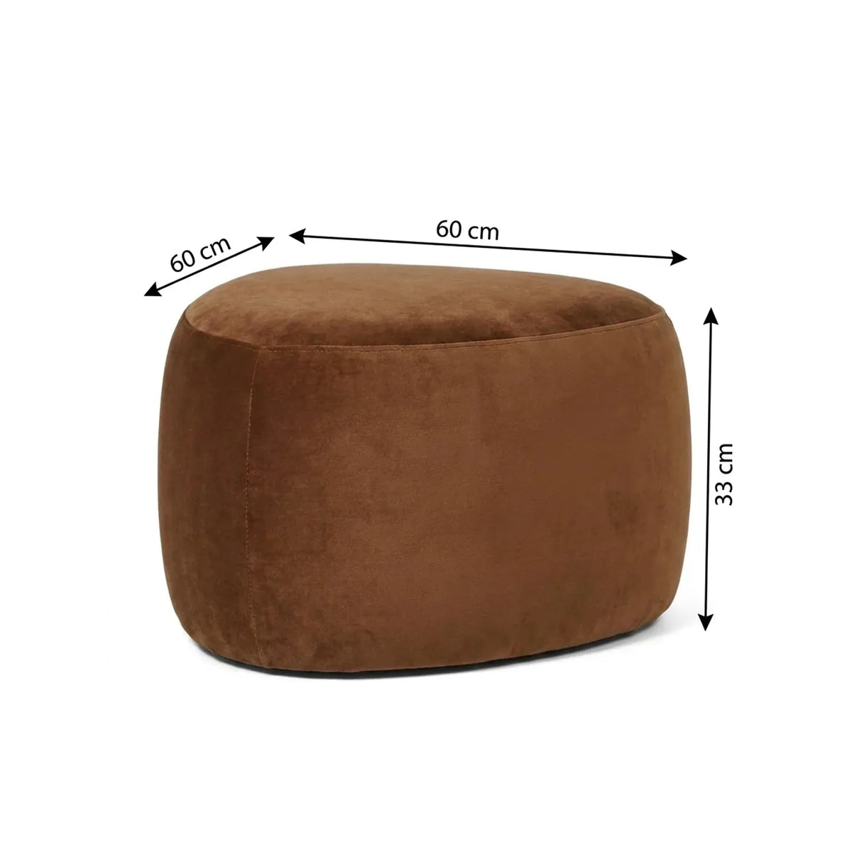 Interior Ave - Cove Pebble Ottoman - Cinnamon-Furniture > Living Room > Ottomans & Footstools-PEROZ Accessories