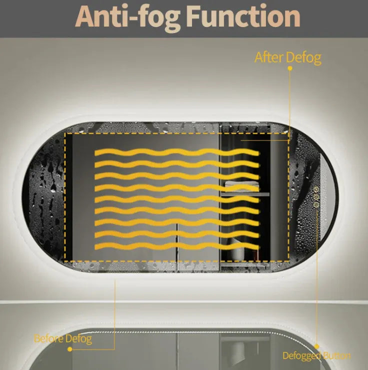 Interior Ave - 50 x 80cm Oval Frameless LED Bathroom Mirror