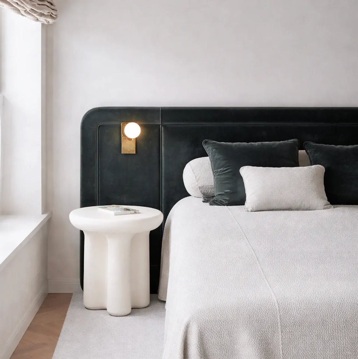 Interior Ave - Santorini Stone Side Table - Ivory-Furniture > Living Room > Side Tables-PEROZ Accessories