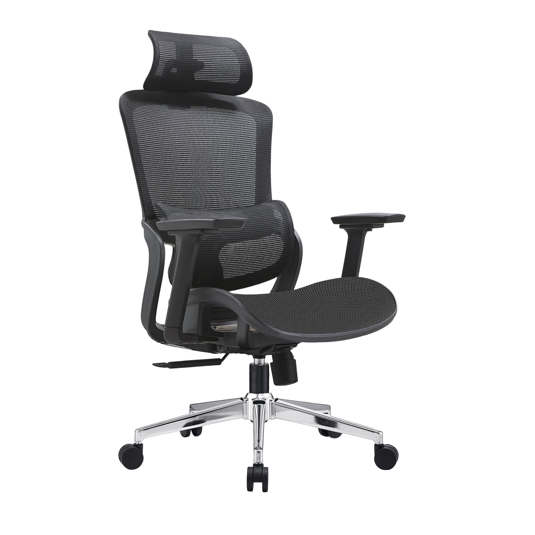 Elena High Back Full Mesh Ergonomic Office Chair In Black-Furniture > Office > Office & Desk Chairs-PEROZ Accessories
