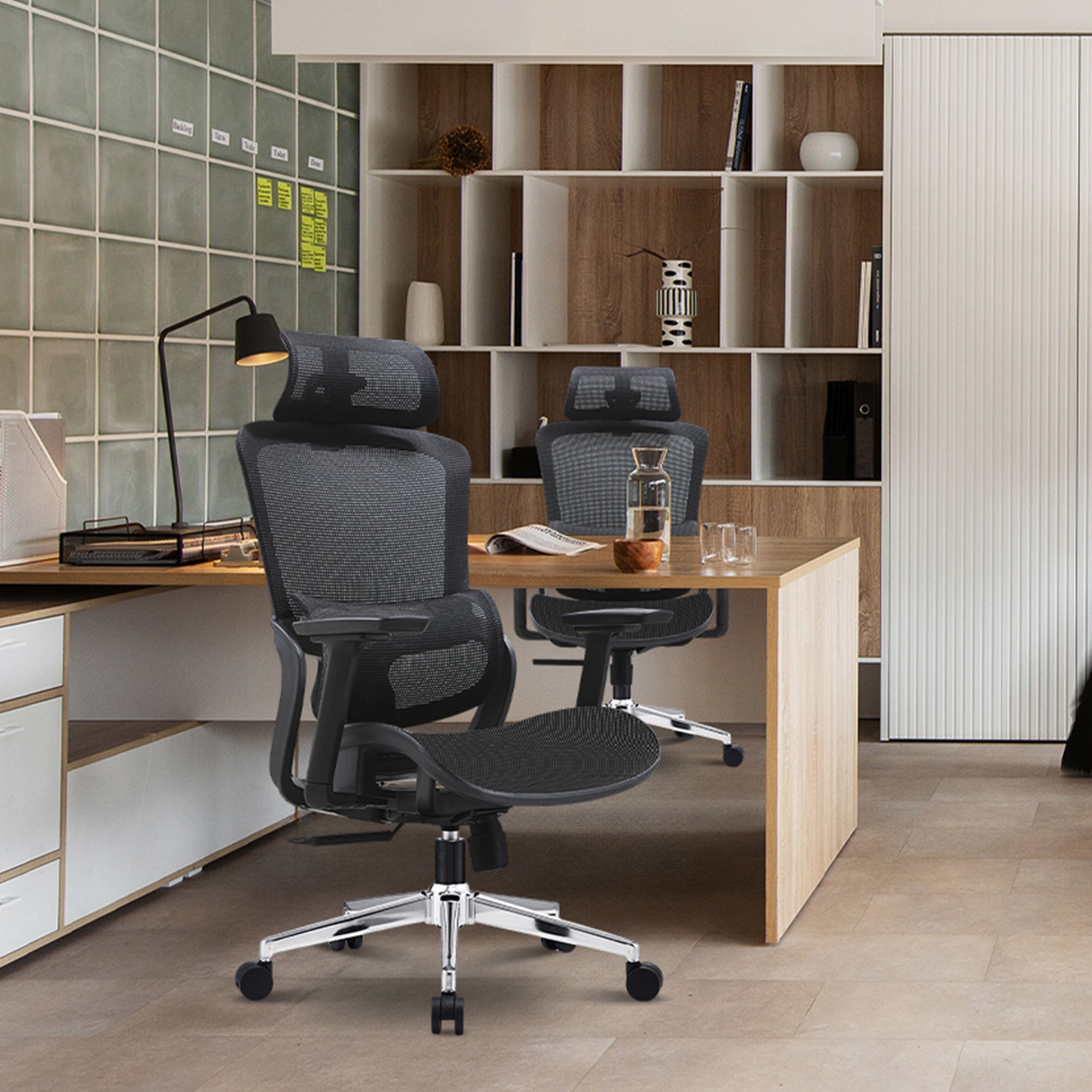 Elena High Back Full Mesh Ergonomic Office Chair In Black-Furniture > Office > Office & Desk Chairs-PEROZ Accessories