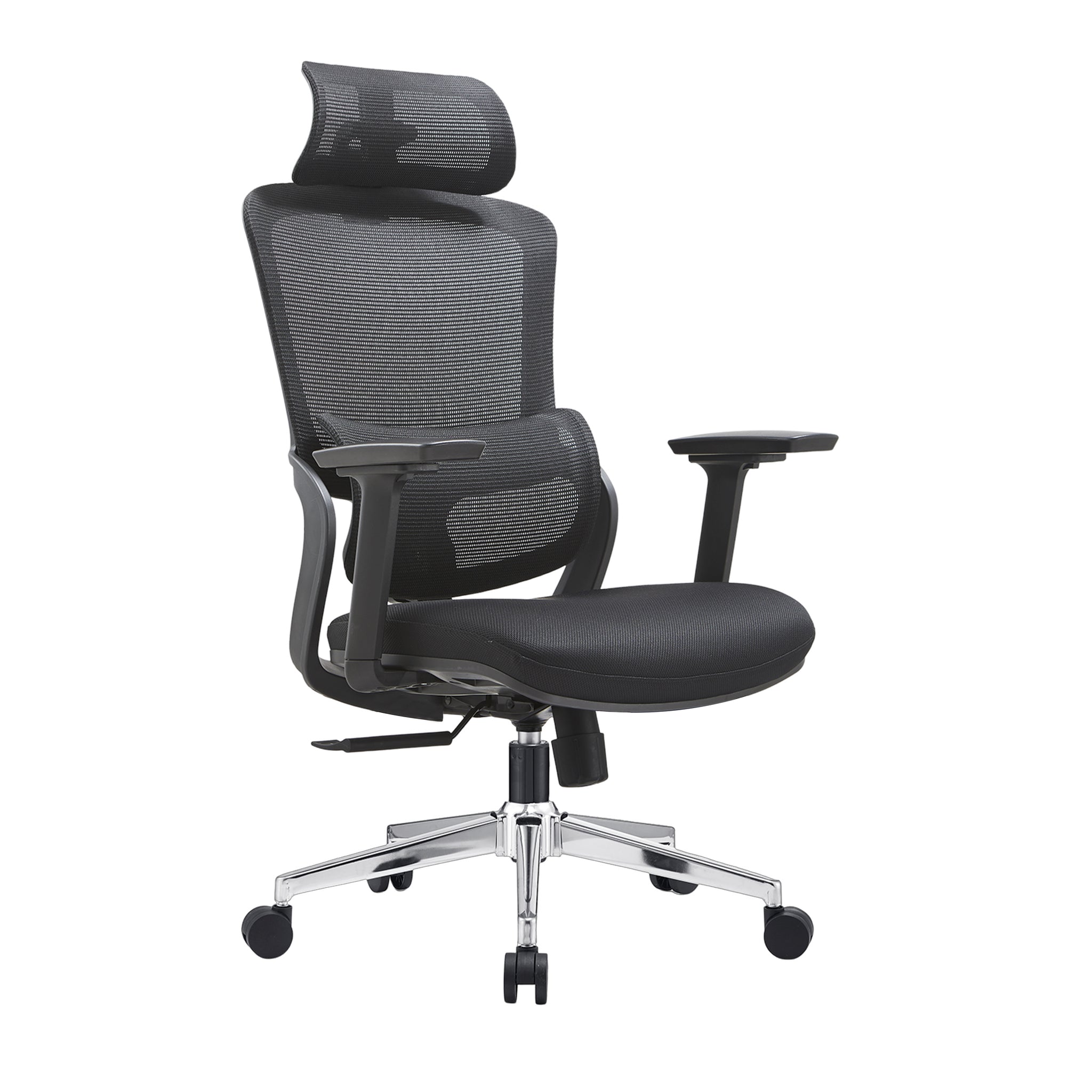 Elena High Back Fabric Seat Ergonomic Office Chair In Black-Furniture > Office > Office & Desk Chairs-PEROZ Accessories
