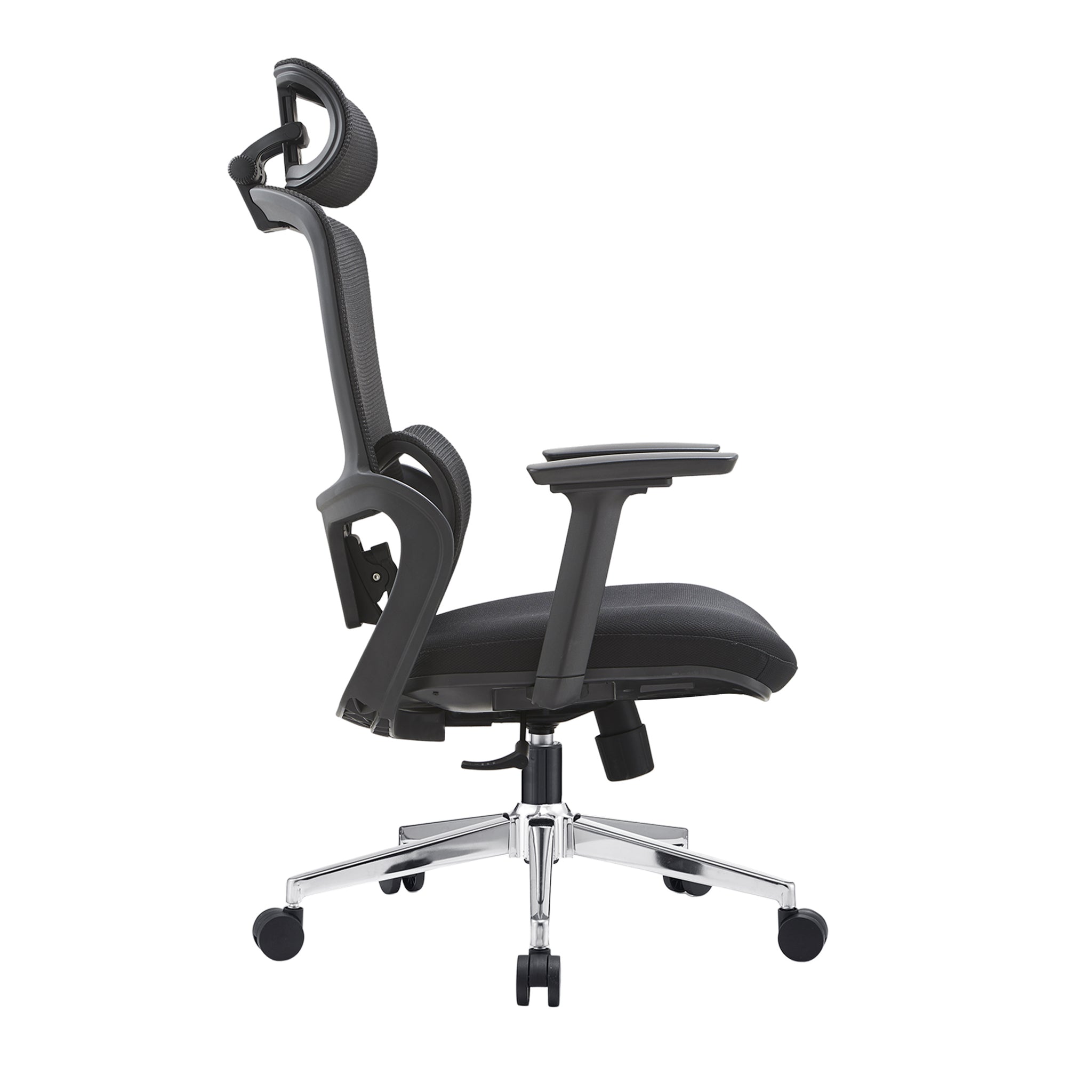 Elena High Back Fabric Seat Ergonomic Office Chair In Black-Furniture > Office > Office & Desk Chairs-PEROZ Accessories