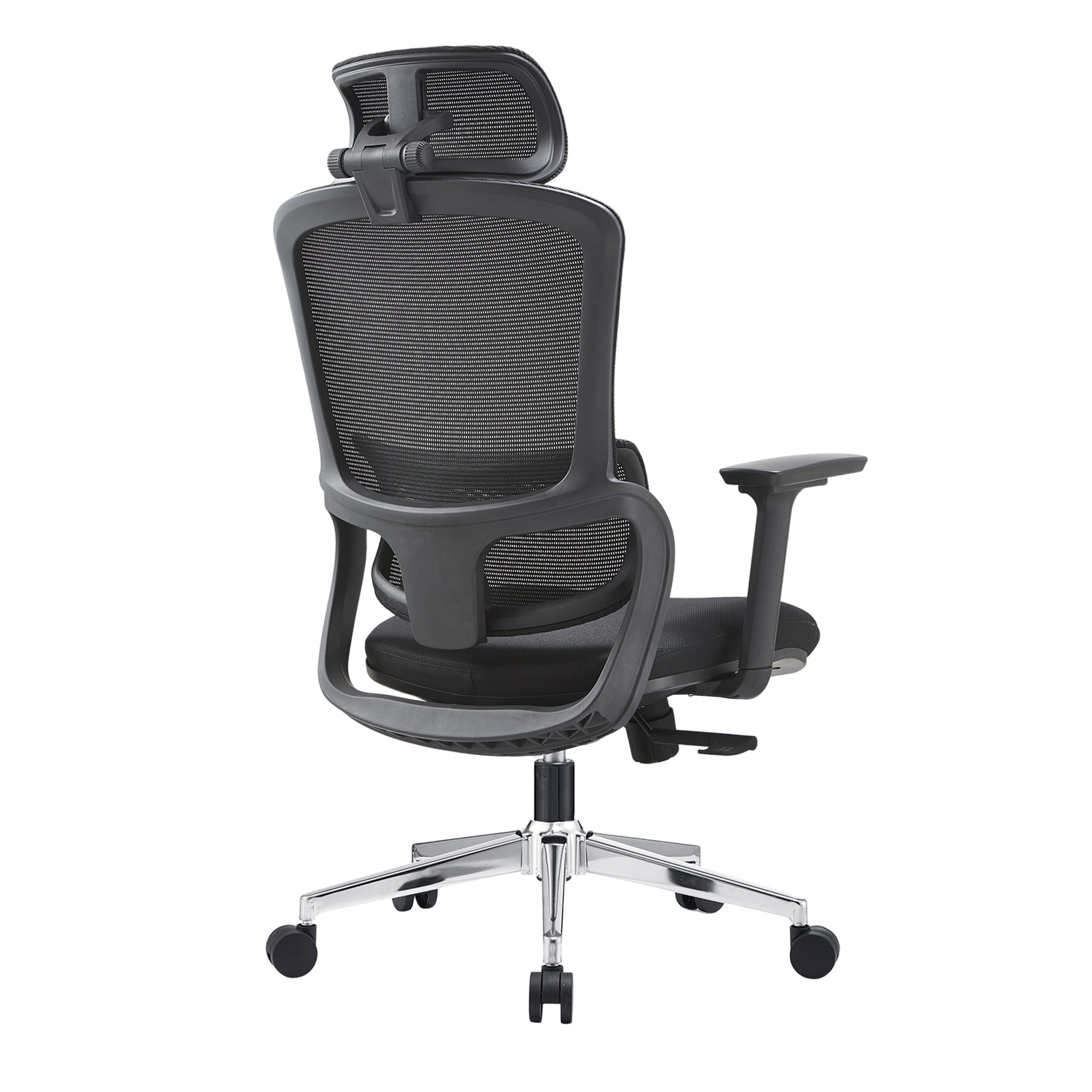 Elena High Back Fabric Seat Ergonomic Office Chair In Black-Furniture > Office > Office & Desk Chairs-PEROZ Accessories