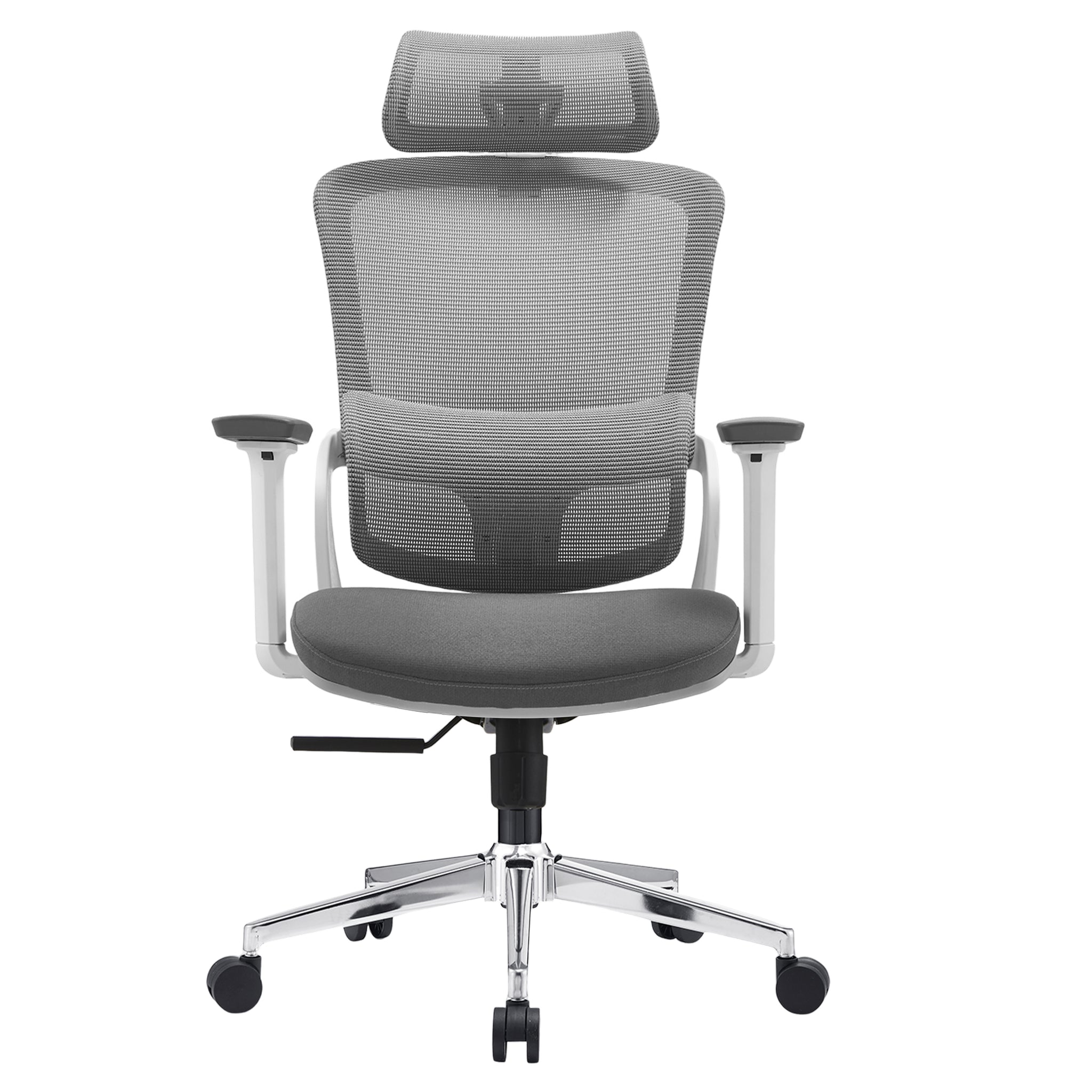 Elena High Back Fabric Seat Ergonomic Office Chair In Grey-Furniture > Office > Office & Desk Chairs-PEROZ Accessories