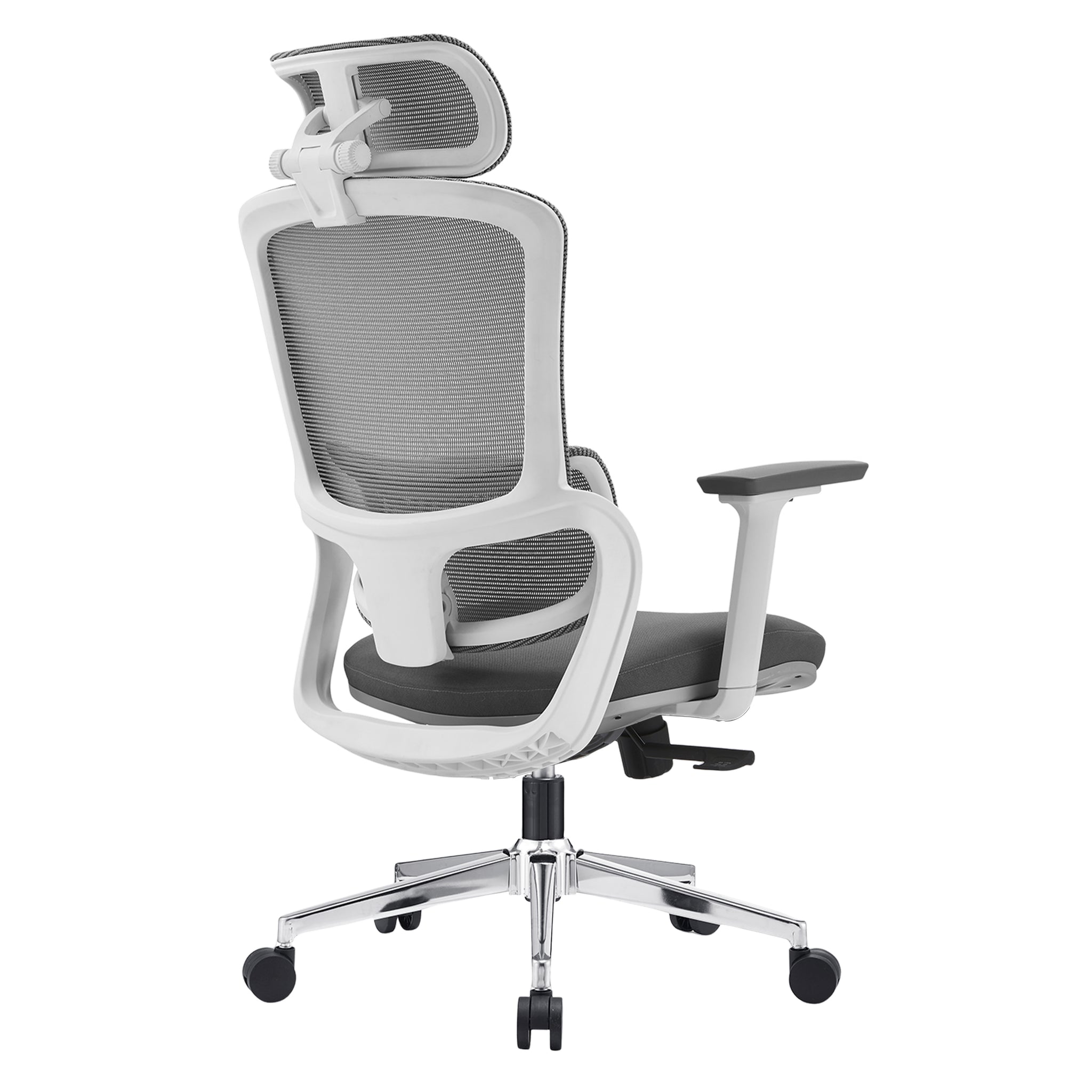Elena High Back Fabric Seat Ergonomic Office Chair In Grey-Furniture > Office > Office & Desk Chairs-PEROZ Accessories