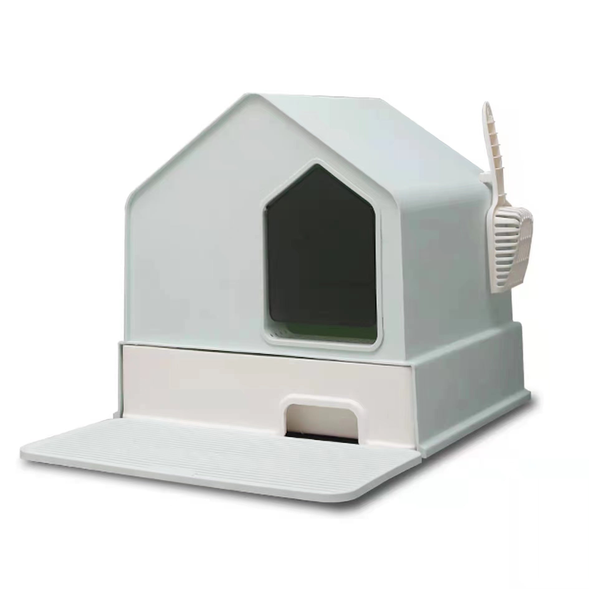 Petwiz Enclosed Cat Litter Box House – Green-Pet Care > Cat Supplies-PEROZ Accessories
