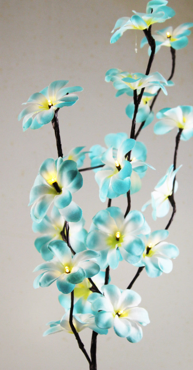 1 Set of 50cm H 20 LED Blue Frangipani Tree Branch Stem Fairy Light Wedding Event Party Function Table Vase Centrepiece Tropical Decoration-Home & Garden > Decor > Vases & Table Decor-PEROZ Accessories