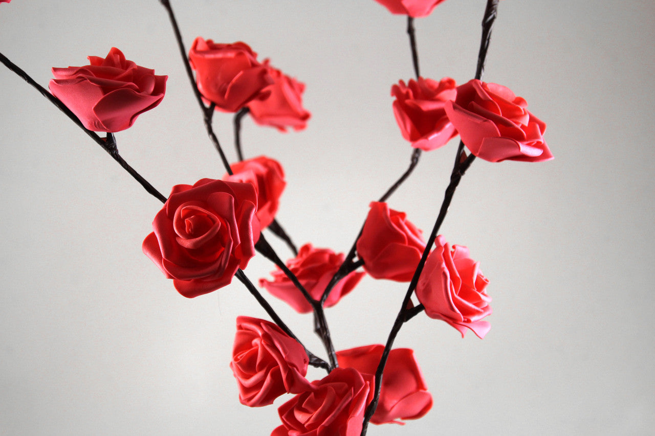 1 Set of 50cm H 20 LED Red Rose Tree Branch Stem Fairy Light Wedding Event Party Function Table Vase Centrepiece Decoration-Home & Garden > Decor > Vases & Table Decor-PEROZ Accessories