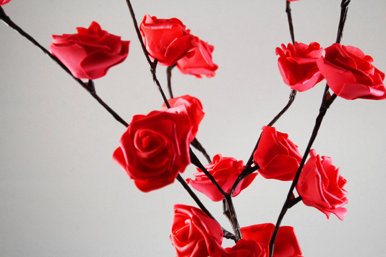 1 Set of 50cm H 20 LED Red Rose Tree Branch Stem Fairy Light Wedding Event Party Function Table Vase Centrepiece Decoration-Home & Garden > Decor > Vases & Table Decor-PEROZ Accessories
