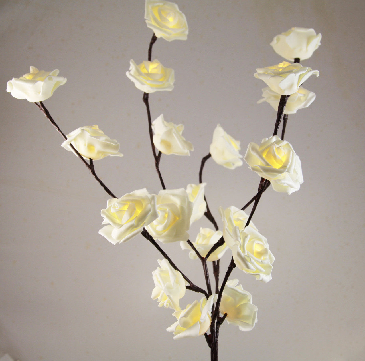 1 Set of 50cm H 20 LED White Rose Tree Branch Stem Fairy Light Wedding Event Party Function Table Vase Centrepiece Decoration-Home & Garden > Decor > Vases & Table Decor-PEROZ Accessories