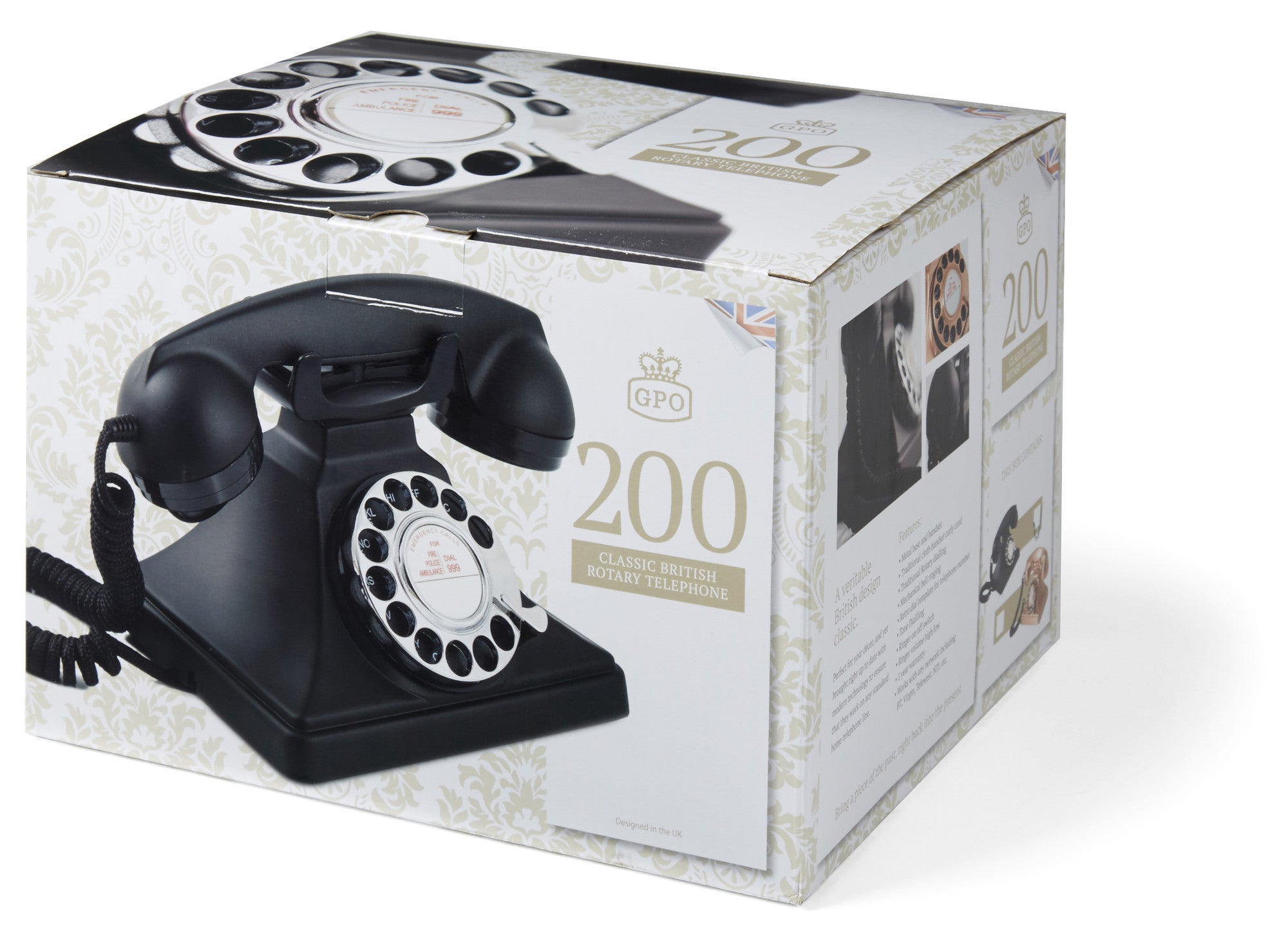 GPO Retro 200 Rotary Telephone - Black-Home & Garden > Wall Art-PEROZ Accessories