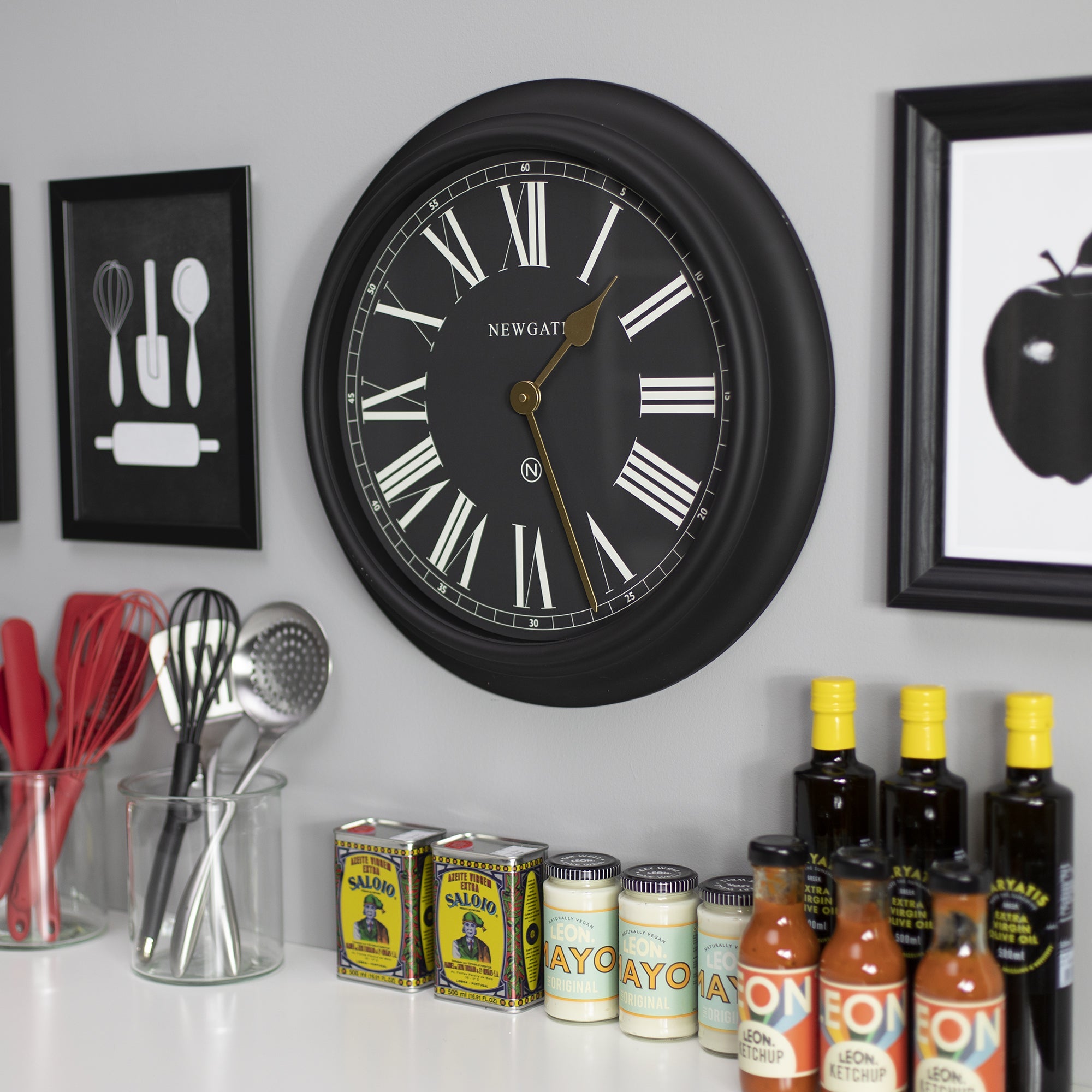 Newgate Chocolate Shop Wall Clock Silicone Cave Black-Home & Garden > Decor-PEROZ Accessories