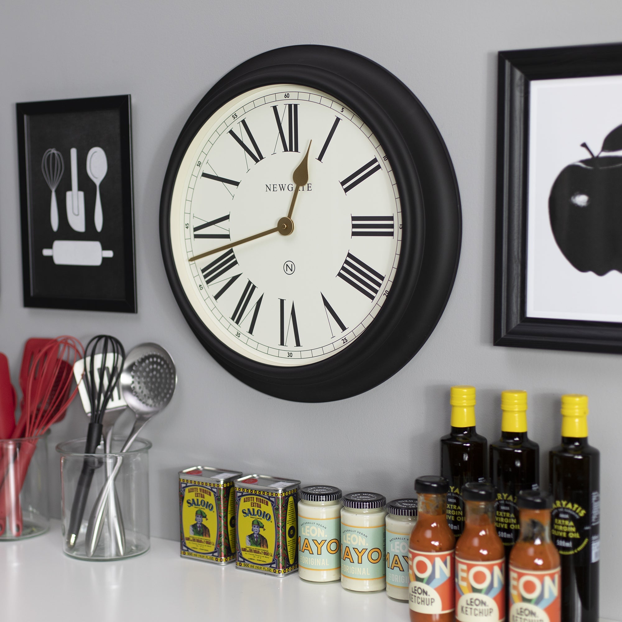 Newgate Chocolate Shop Wall Clock Silicone Cave Black & Cream-Home & Garden > Home Office Accessories-PEROZ Accessories